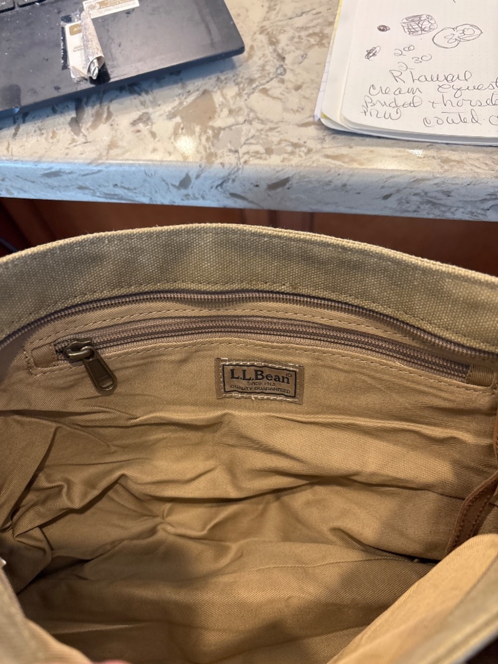 Vintage LLBean Canvas Boat Tote Handbag Moose Embroidered - Picture 6 of 6